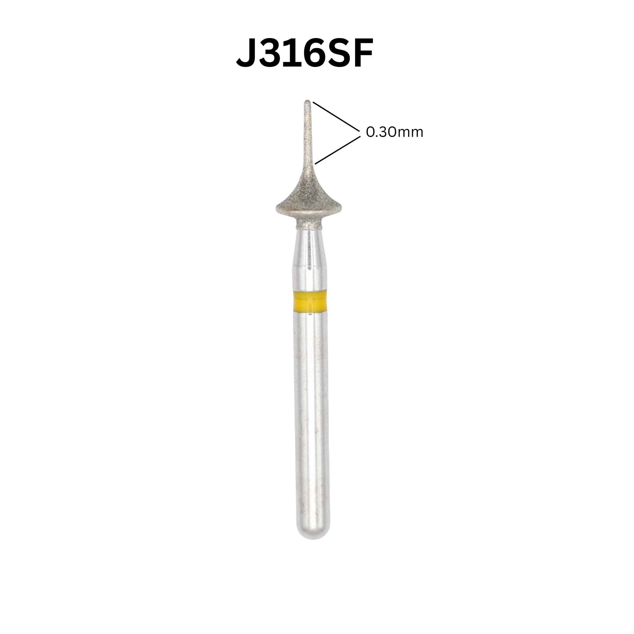 Brocas anteriores de diamante IPR 0,3 mm - 2/pacote - J316SF