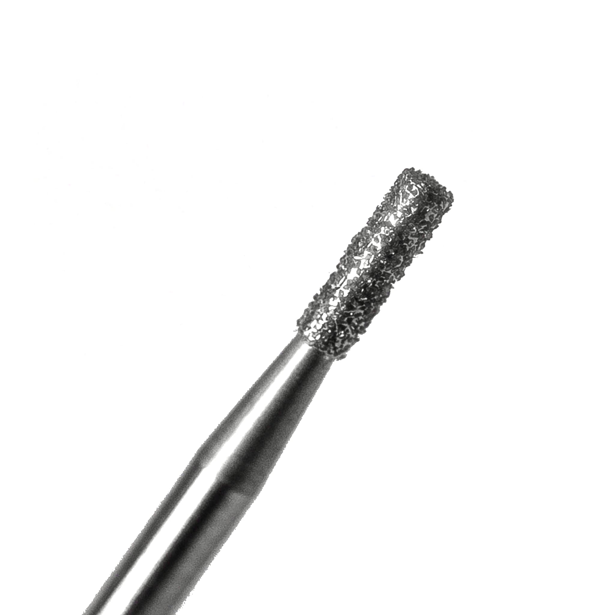 Close-up of a flat-end cylinder diamond-coated cavity prep bur with medium grit, designed for cavity preparation and restorative procedures, product code 835 012, pack of 6.