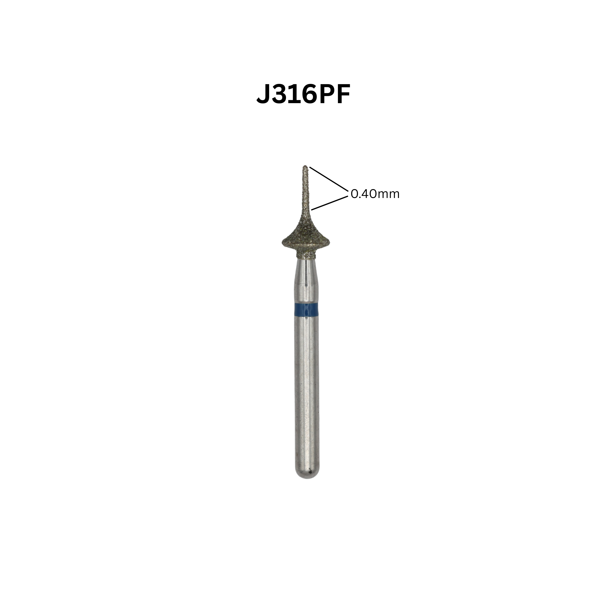 Brocas anteriores de diamante IPR 0,4 mm - 2/pacote - J316PF