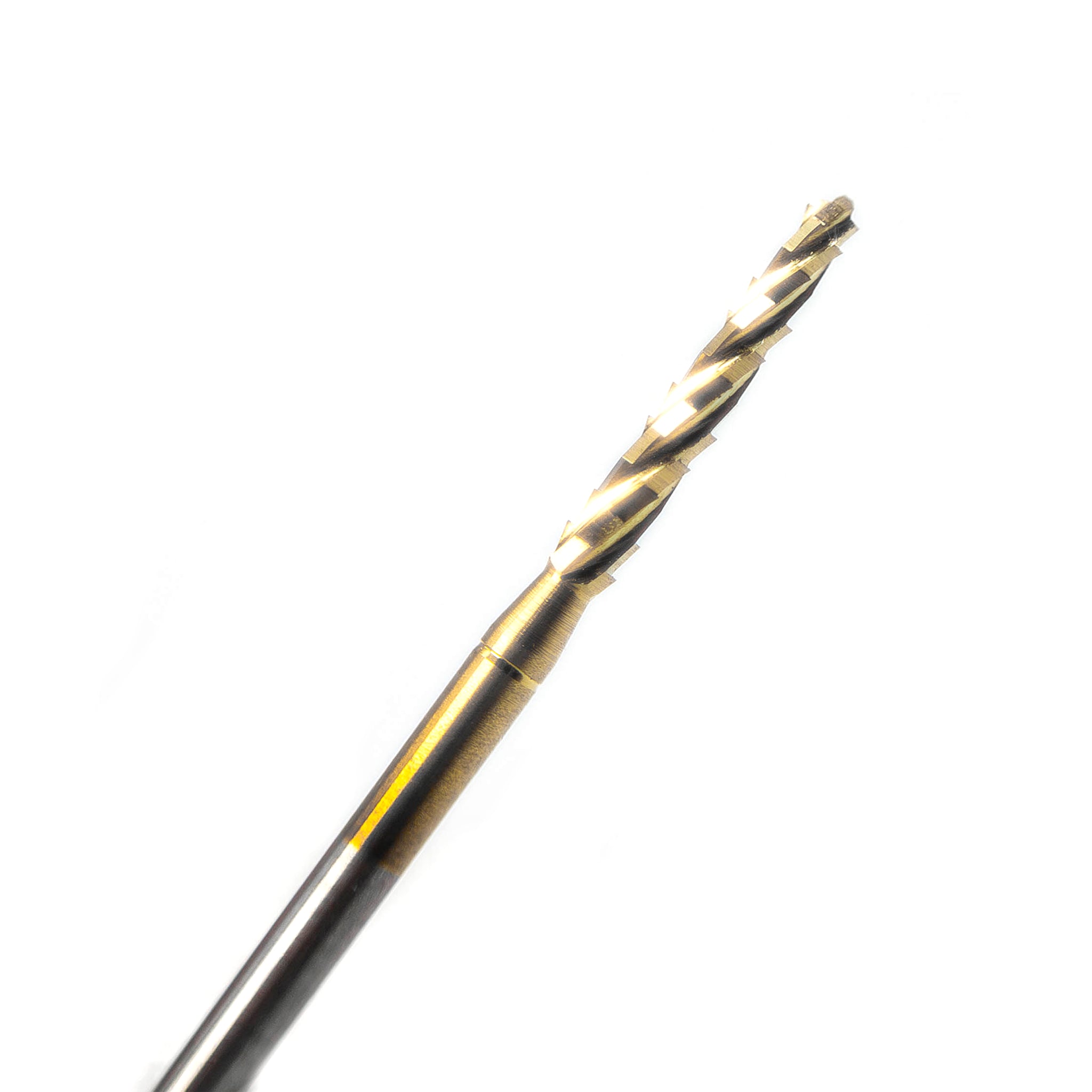 A close-up of a long, slender bone saw with a zirconium nitride coating and uniform sharp blades for consistent cutting performance. Engineered for high corrosion resistance and smooth operations.