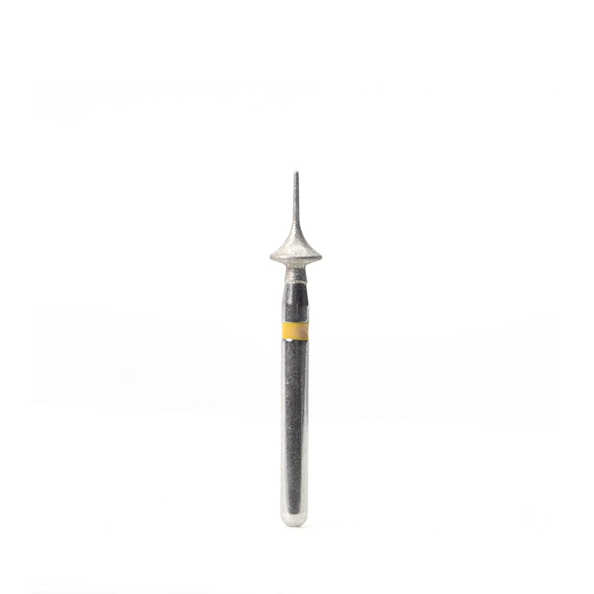 IPR Diamond Anterior Bur (J316SF) with a 0.3mm needle-shaped tip and concave base, featuring a super-fine diamond coating for precise interproximal reduction and enamel recontouring in orthodontic treatments.