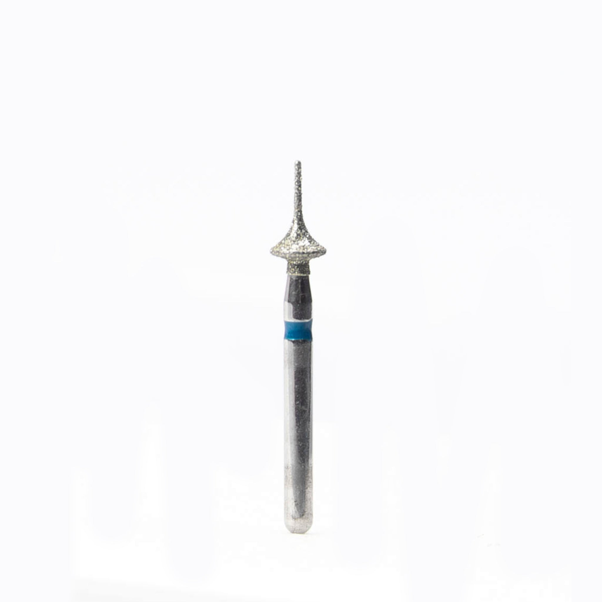 IPR Diamond Anterior Bur (J316PF) with a 0.4mm fine needle-shaped tip and concave base, featuring fine diamond coating for precise interproximal reduction and recontouring of anterior teeth in orthodontic treatments.