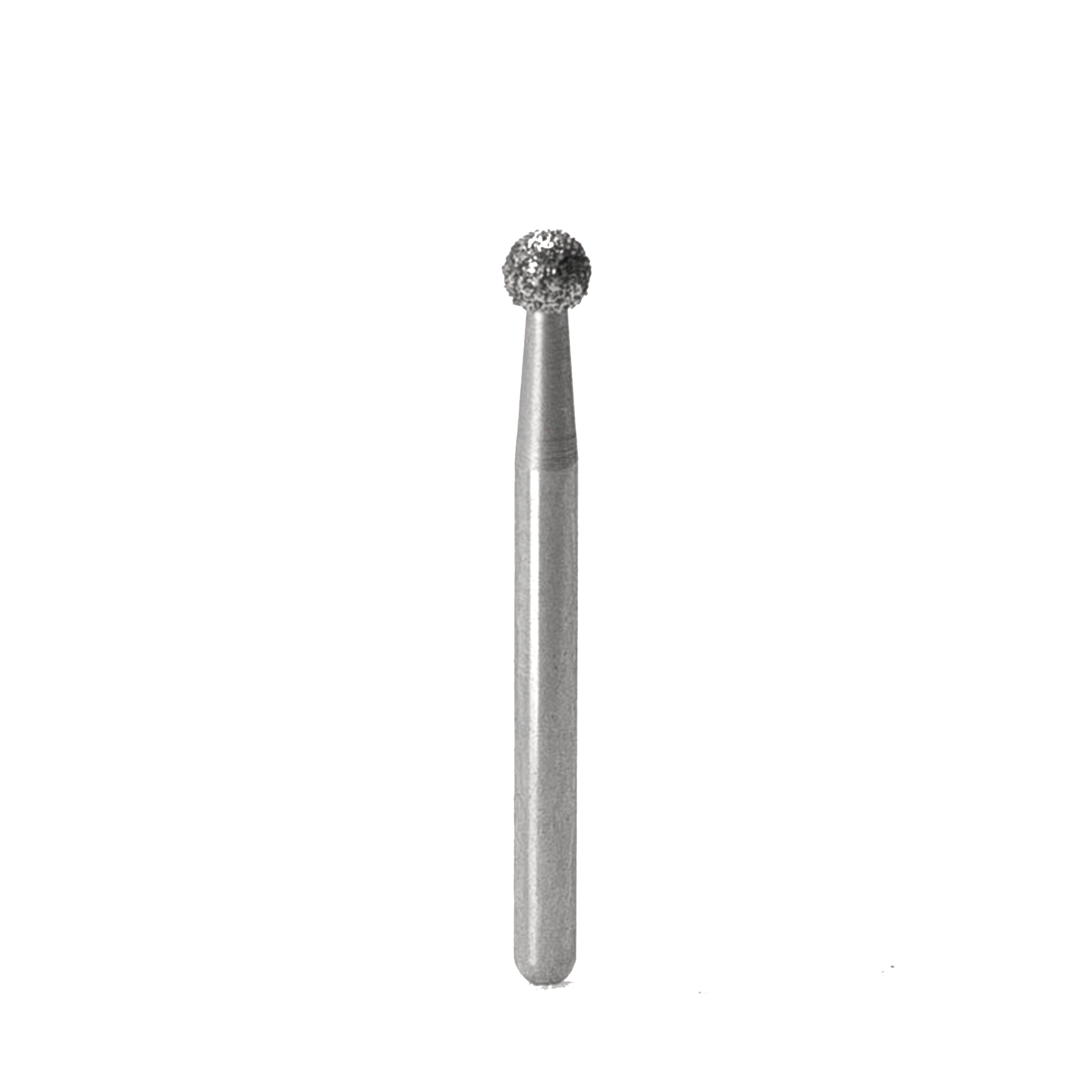 Diamond-Coated Cavity Prep Bur with a Round shape, size 021, featuring medium grit for precise cutting and shaping in dental procedures. Product Reference: 801021. Pack of 6.