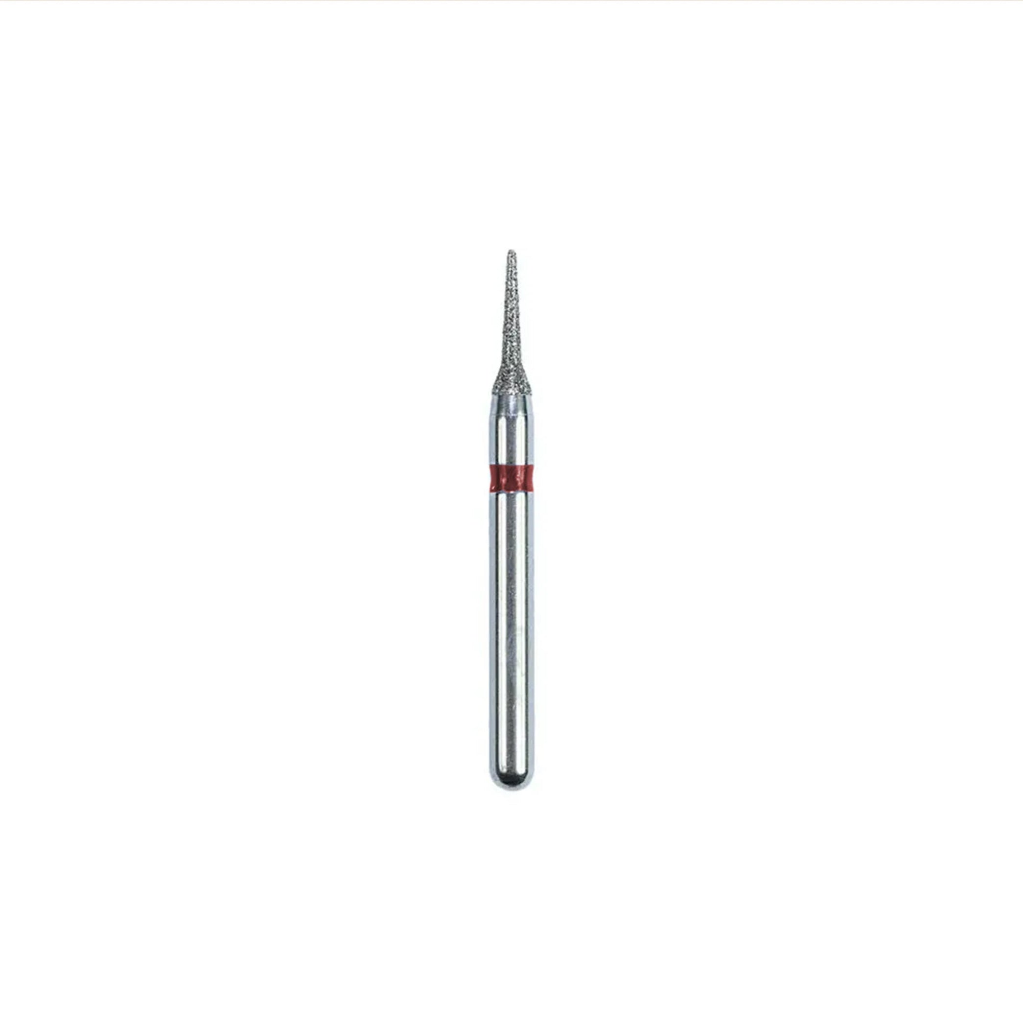 Detailed view of J10F Diamond-Coated Interproximal Reduction Bur with Red Ring, offering Fine Grit for precise contouring.