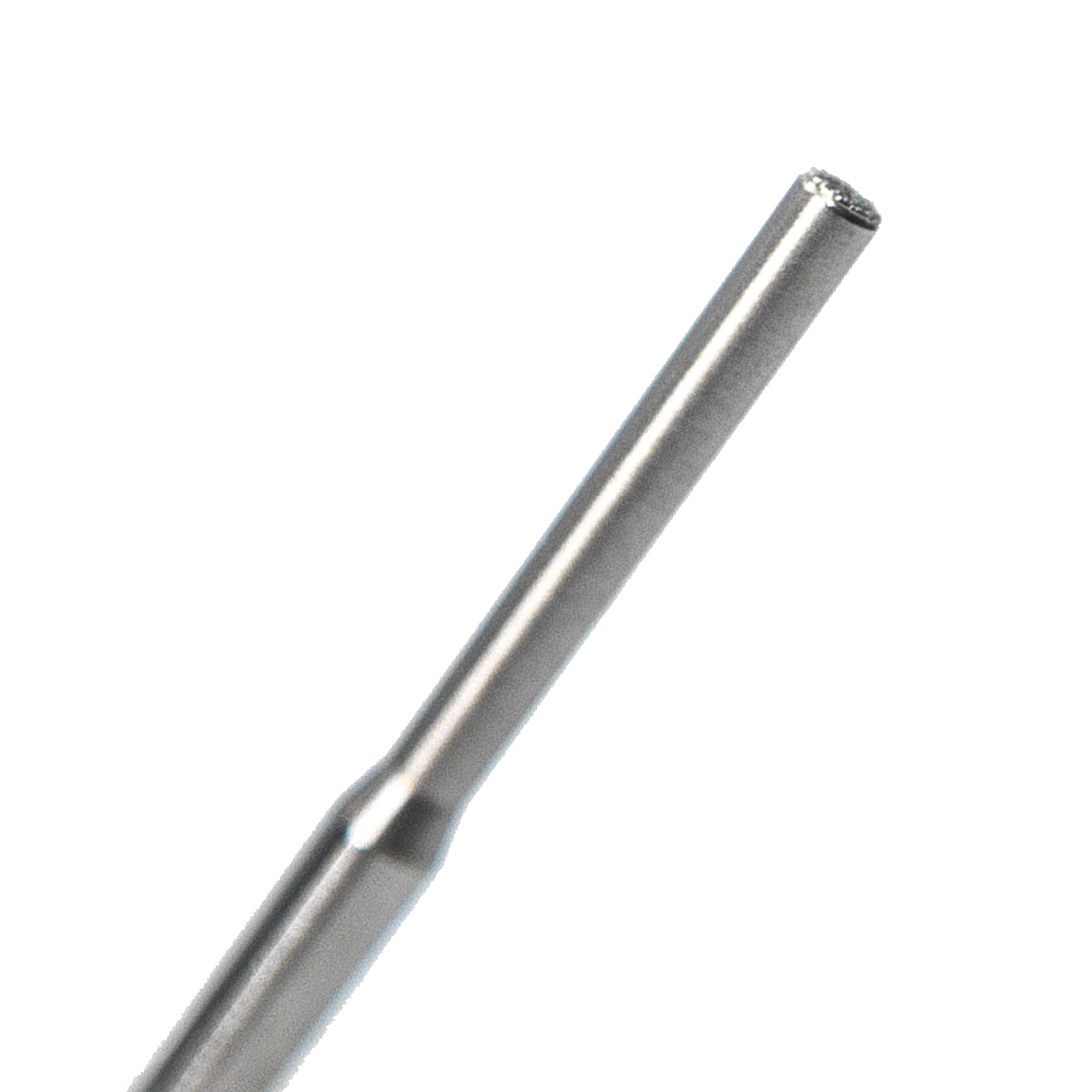 A close-up of an end-cutting diamond-coated bur ideal for precise removal of tooth structure during crown preparations.