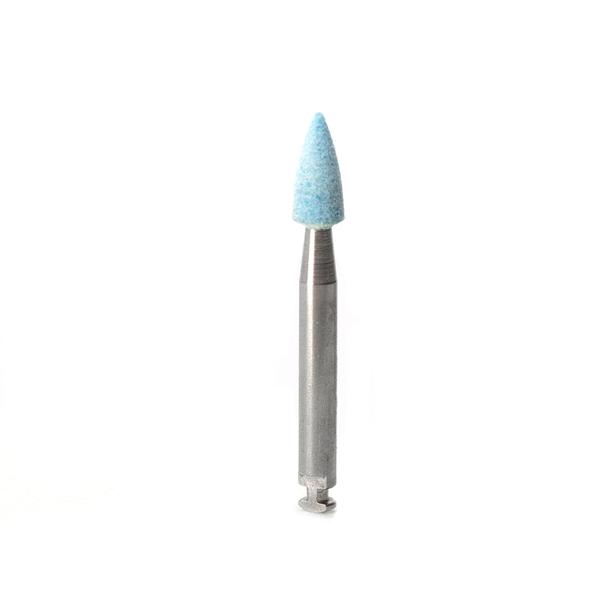 EVE BRACKET PLUS - BRP11 medium-grit cylindrical polisher, ideal for broad adhesive removal post-debonding. Blue with a silver rotary shank