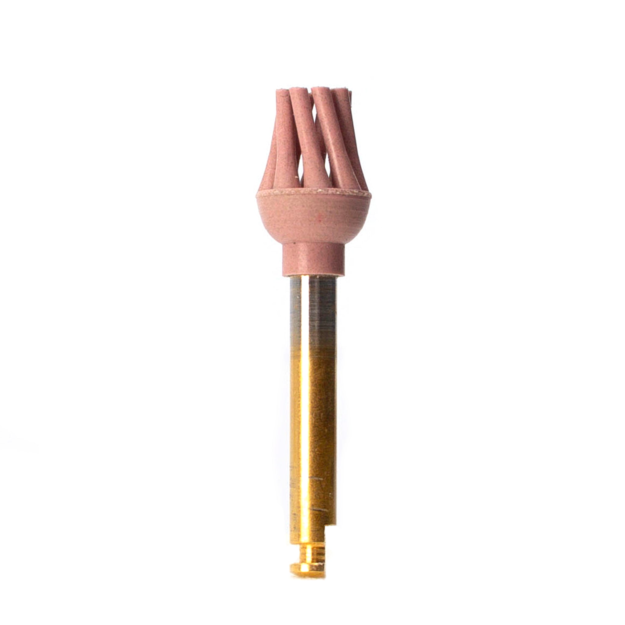 EVE DIACOMP® PLUS RA - DCP-OFm polisher for medium-grit polishing, optimized for occlusal fissures. Features a pink finish and a gold rotary shank.