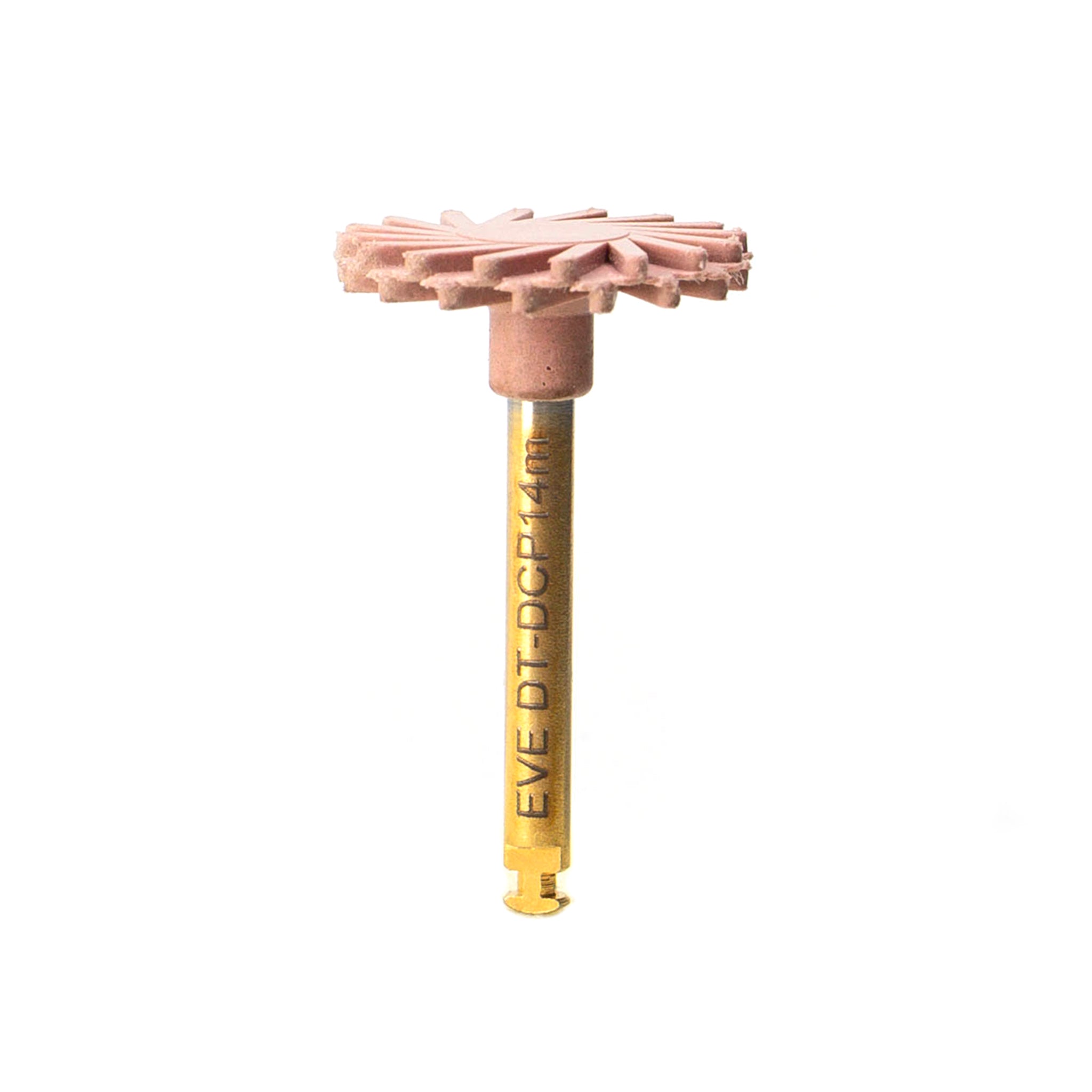 EVE DIACOMP® PLUS high-shine polisher, Item DT-DCP14m, Product Reference: 6184. Features a light pink TWIST shape for fine-grit polishing of composites and hybrid ceramics.