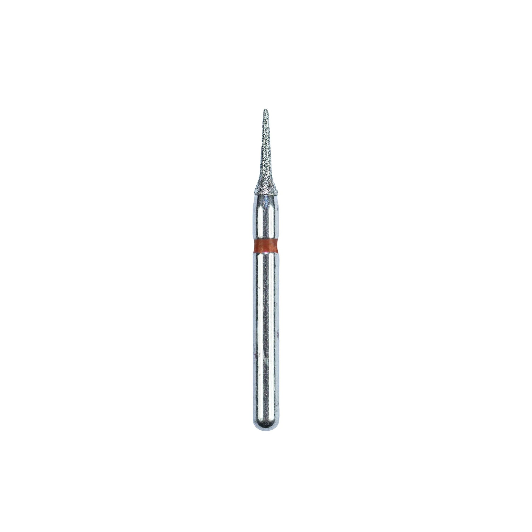 A Diamond-Coated Orthodontic Bur with a fine grit, 5mm head size, and interproximal design for precise enamel reduction and orthodontic adjustments.