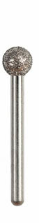 A dental bur featuring a spherical, diamond-coated tip, ideal for crown preparation and contouring procedures.