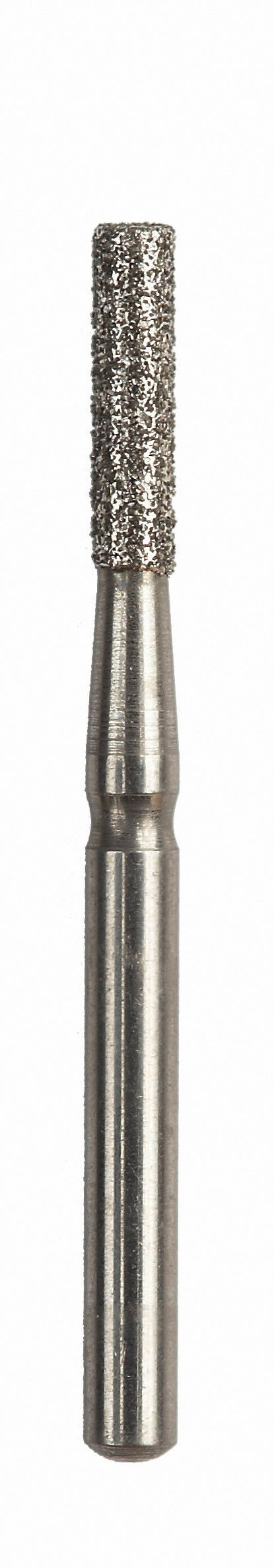 Close-up image of a Diamond-Coated Cavity Prep Bur with a Flat End Cylinder shape, size 014, featuring a medium grit for precision cutting in restorative and cavity preparation procedures. Product Reference: 836014. Pack of 6.