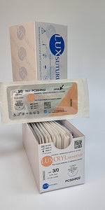 Luxcryl Monofast EP 2 USP 3/0 Needle 1/2 Taper 22mm / 75cm Surgical Suture  Pack of 12  (CODE: PC30HR22)